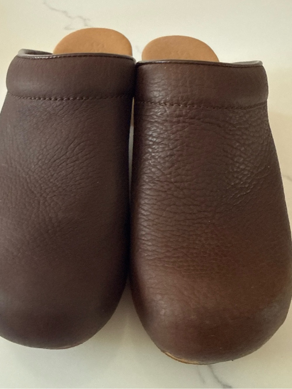 Sanita Dark Brown Leather  women Slip-On Clogs